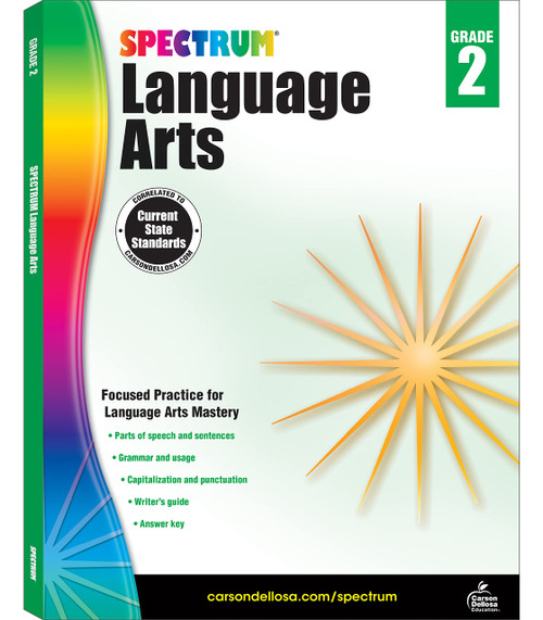 Spectrum Language Arts Grade 2, Ages 7 to 8, Grade 2 Language Arts Workbook, Punctuation, Parts of Speech, Proofreading, Writing Practice, and Grammar Workbook - 176 Pages (Volume 33)