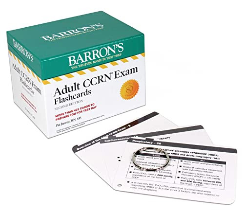 Adult CCRN Exam Flashcards, Second Edition: Up-to-Date Review and Practice: + Sorting Ring for Custom Study (Barron's Test Prep)