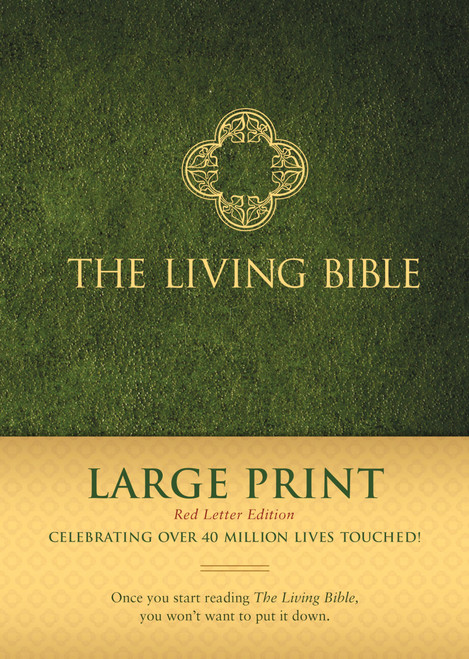 The Living Bible Large Print Red Letter Edition (Hardcover, Green, Red Letter)