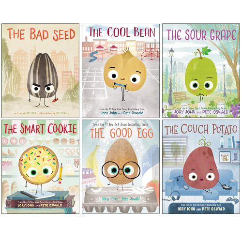 The Food Group The Bad Seed Series 6 Books Collection Set By Jory John(The Bad Seed, The Good Egg, The Cool Bean, The Couch Potato, The Smart Cookie & The Sour Grape)