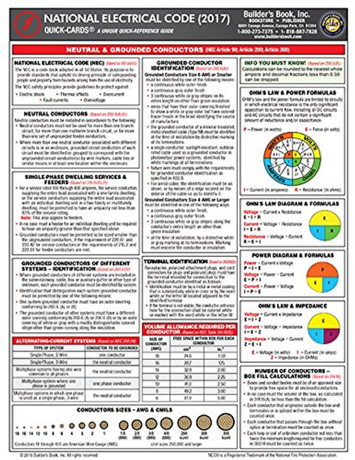 2017 National Electrical Code NEC Quick-Card