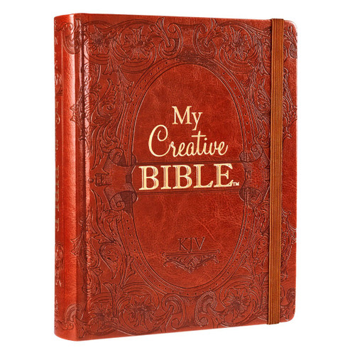 KJV Holy Bible, My Creative Bible, Faux Leather Hardcover - Ribbon Marker, King James Version, Toffee Brown w/Elastic Closure