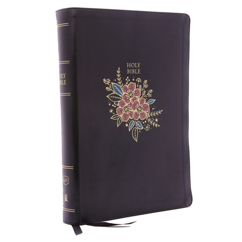 KJV Holy Bible: Super Giant Print with 43,000 Cross References, Deluxe Black Floral Leathersoft, Red Letter, Comfort Print (Thumb Indexed): King James Version