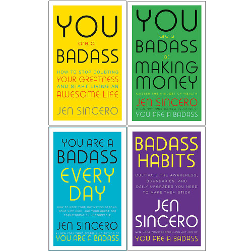 You Are a Badass Series 4 Books Collection Set by Jen Sincero (You Are a Badass, You Are a Badass at Making Money, You Are a Badass Every Day & Badass Habits)