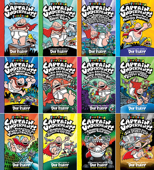 Captain Underpants Books 1-12 Complete FULL COLOR Collection (Hardcover)