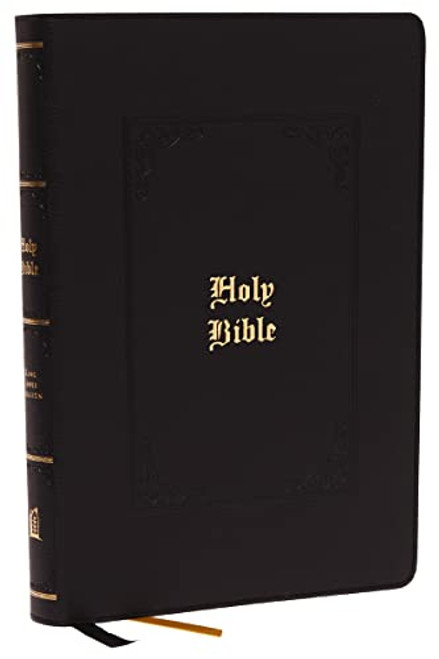 KJV Holy Bible Large Print Center-Column Reference Bible, Black Leathersoft, 53,000 Cross References, Red Letter, Comfort Print: King James Version