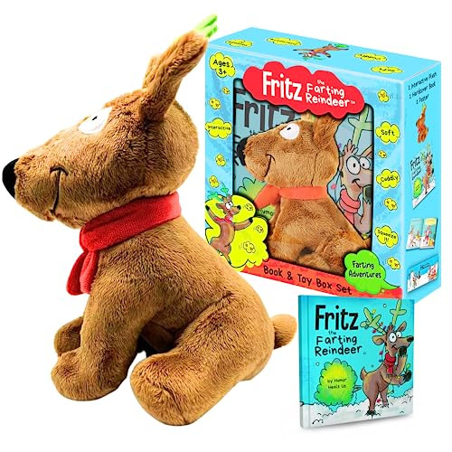 Fritz the Farting Reindeer Interactive Farting Toy Book Gift Box Set