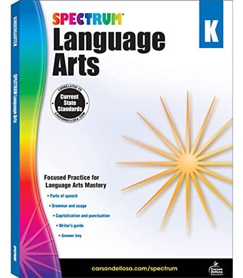 Spectrum Language Arts Kindergarten Workbook, Ages 5 to 6, Language Arts Kindergarten, ELA Writing and Grammar Practice With Writer's Guide and Answer Key - 128 Pages