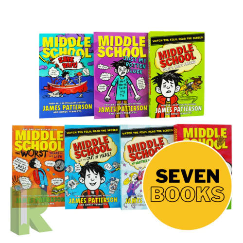 Middle School 7 Books Collection Set by James Patterson (Dogs Best Friend, Just My Rotten Luck, Save Rafe, My Brother Is A Big Fat Liar & MORE!)