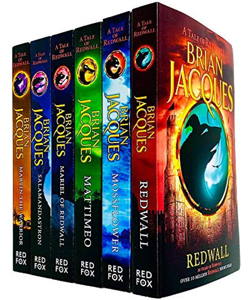 Redwall Series Books 1 - 6 Collection Set by Brian Jacques (Redwall, Mossflower, Mattimeo, Mariel of Redwall, Salamandastron & Martin the Warrior)