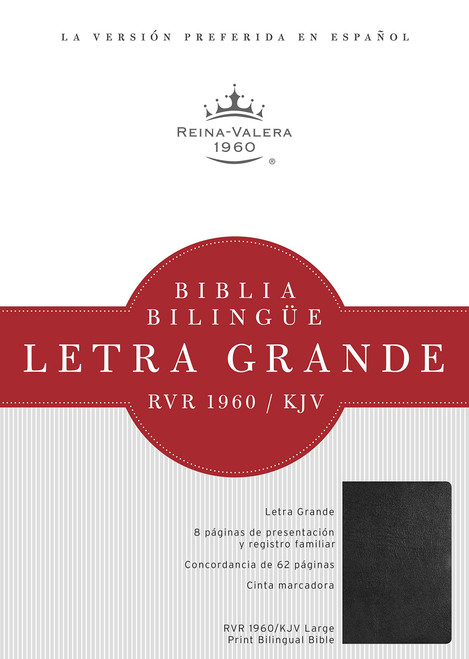 Biblia Bilinge Reina Valera 1960/KJV. Letra grande, imitacin piel, negro, con ndice | Bilingual Bible RVR 1960/KJV. Large print, Imitation Leather, Black, Indexed (Spanish Edition)