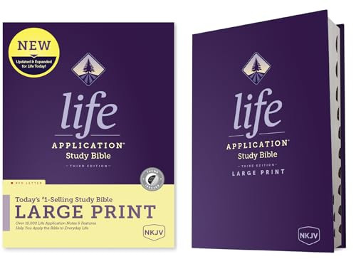 NKJV Life Application Study Bible, Third Edition, Large Print (Hardcover, Indexed, Red Letter)