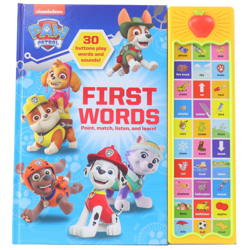 PAW Patrol Chase, Skye, Marshall, and More! First Words 30-Button Sound Book Great for Early Learning PI Kids