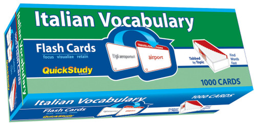 Italian Vocabulary Flash Cards (1000 cards): a QuickStudy Reference Tool