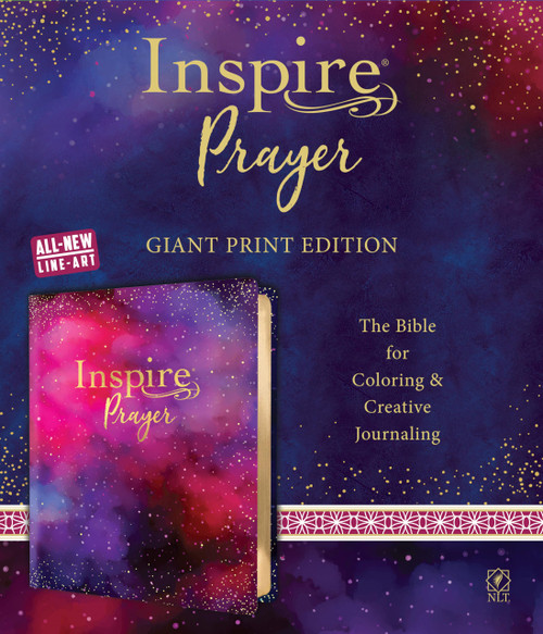 Inspire PRAYER Bible Giant Print NLT (LeatherLike, Purple): The Bible for Coloring & Creative Journaling