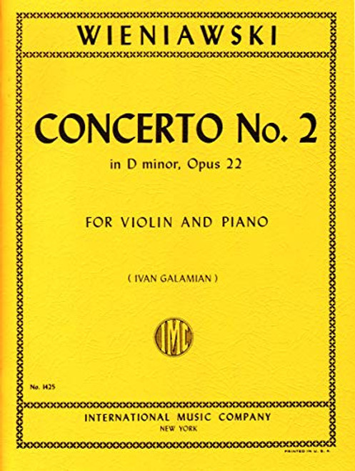 INT1425 - Wieniawski Concerto No. 2 in D minor, Opus 22 For Violin and Piano