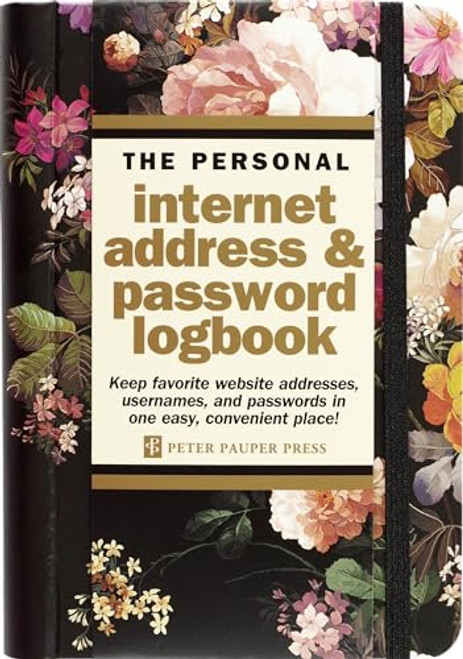 Midnight Floral Internet Address & Password Logbook