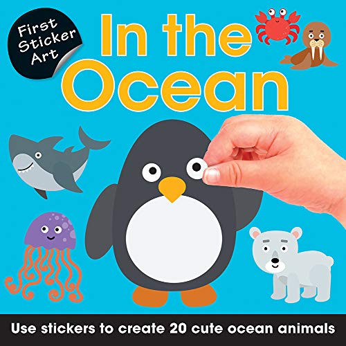 First Sticker Art: In the Ocean: Color By Stickers for Kids, Make 20 Animal Pictures! (Independent Activity Book, Perfect Valentine's Day Gift for Ages 3+)