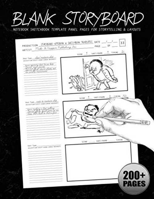 Blank Storyboard: Notebook Sketchbook Template Panel Pages for Storytelling & Layouts with 16:9 Story Board Frames on 8.5"x11" Book: 200+ Pages for ... Format (Professional Storyboard Notebooks)