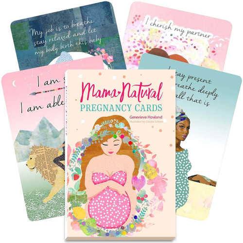 Mama Natural Pregnancy Affirmation Cards For Women - 50 Beautiful New Mom Affirmation Cards To Inspire & Empower You Along Your Pregnancy Journey | Gifts For New Mom & Post Partum Gifts For Mom
