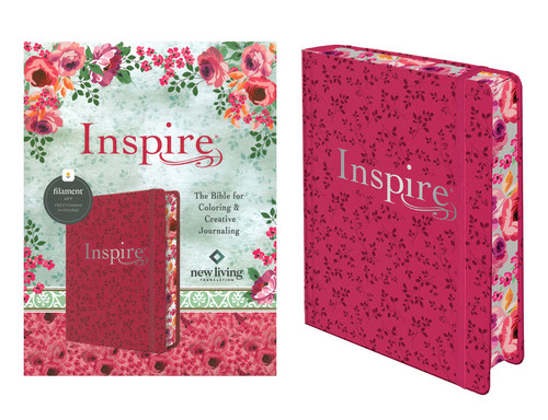 Inspire Bible NLT (Hardcover LeatherLike, Pink Peony, Filament Enabled): The Bible for Coloring & Creative Journaling