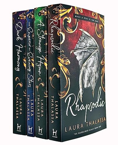 The Bargainer Series 4 Books Collection Set by Laura Thalassa (Rhapsodic, A Strange Hymn, The Emperor of Evening Stars & Dark Harmony)