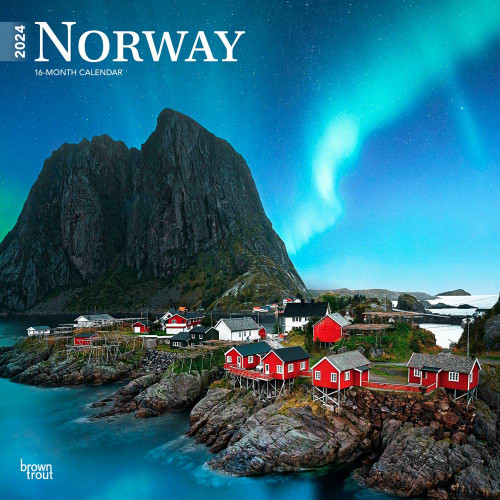 Norway | 2024 12 x 24 Inch Monthly Square Wall Calendar | BrownTrout | Travel Europe Scandinavian Fjords