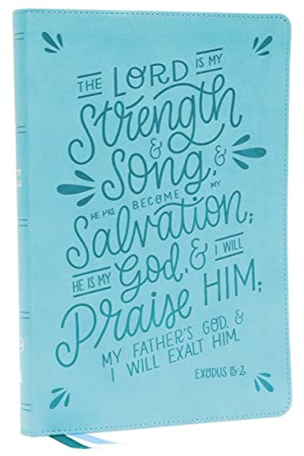 NKJV, Thinline Bible, Verse Art Cover Collection, Leathersoft, Teal, Red Letter, Comfort Print: Holy Bible, New King James Version