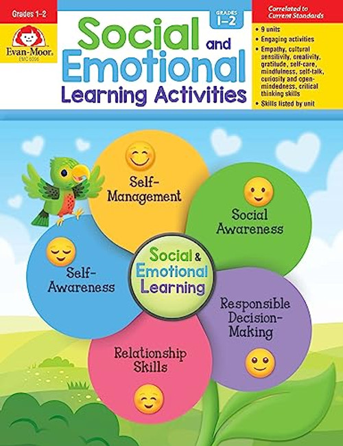 Evan-Moor Social and Emotional Learning Activities, Grades 1-2 Homeschooling & Classroom Resource, Reproducible Worksheets, Self-Awareness, Relationship ... (Social and Emotional Learning Activities)