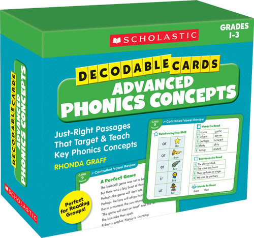 Decodable Cards: Advanced Phonics Concepts: Just-Right Passages That Target & Teach Key Phonics Concepts (Scholastic, Grades 1-3)