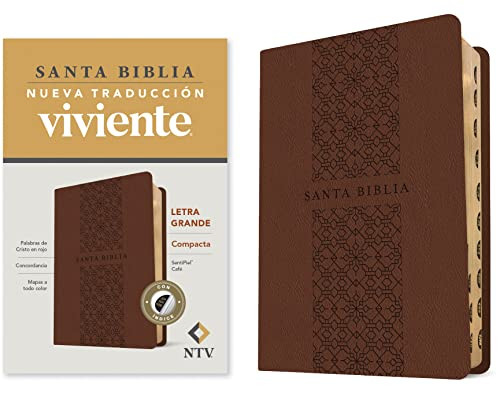 Santa Biblia NTV, Edicin compacta, letra grande (SentiPiel, Caf, ndice, Letra Roja) (Spanish Edition)