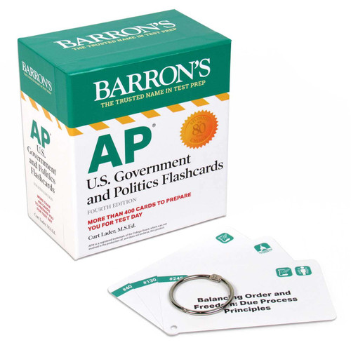 AP U.S. Government and Politics Flashcards, Fourth Edition:Up-to-Date Review + Sorting Ring for Custom Study (Barron's AP Prep)