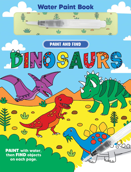 Paint and Find Dinosaurs - Children's Board Book - Water Colors