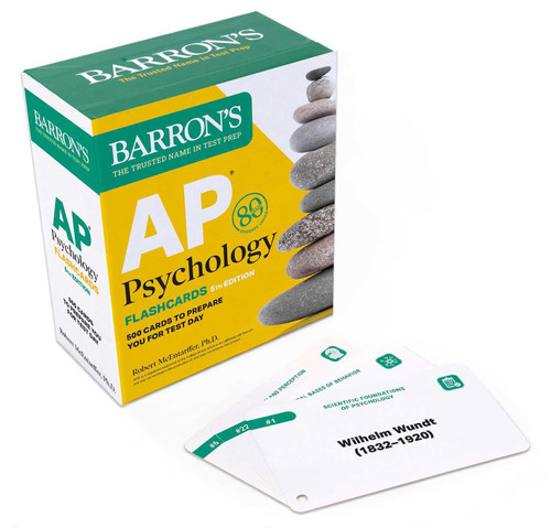 AP Psychology Flashcards, Fifth Edition: Up-to-Date Review + Sorting Ring for Custom Study (Barron's AP Prep)