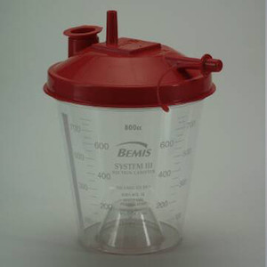 SUCTION ASPIRATOR ACCESSORIES CANISTERS DISP 800CC HYDROPHOBIC RED TOP (100/CS) [022-4244-10]