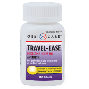 ANTIEMETIC MECLIZINE 25MG TABLETS COMPARE TO DRAMAMINE II MADE USA (100/BTL 12/CS) [PH276]