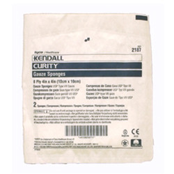 DRESSINGS GAUZE SPONGES ST 8PLY 4IN X 4IN CURITY (2/PK 25PK/BX 24BX/CS) [150-2187]