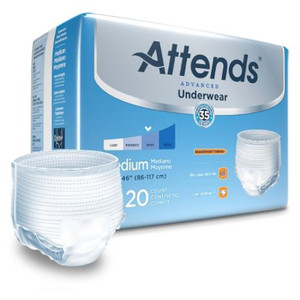 BRIEFS PULL UPS ADULT SUPER ABS DISP LF 34-44IN MD W/LEAKAGE BARRIER WHITE ATTENDS SUPER PLUS UNDERWEAR MADE USA (20/PK 4PK/CS) [338-APP0720]