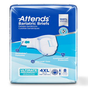 BRIEFS DIAPERS ADULT BARIATRIC W/LEAKAGE BARRIER ULTRA ABS DISP LF 70-106IN 3XL/4XL BEIGE DERMADRY MADE USA (8/PK 4PK/CS) [338-DD60]