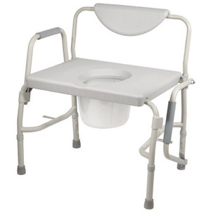 COMMODES BARIATRIC STEEL DROP ARMS ADJ HT 19IN-23INH X 28INW X 18.5IND 1000LB CAP WHT (EA) [500-BC650-23DA]