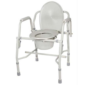COMMODES STEEL DELUXE DROP ARMS ADJ HT 20IN-24INH X 13.75INW X 16.5IND 300LB CAP GRAY (1/CS) [500-C101-DA]