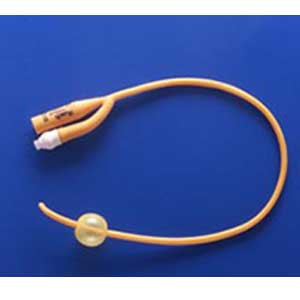 CATHETERS URETHRAL DISP ST INDWELLING LATEX PTFE COATED COUDE TIEMANN TIP GOLD 14FR 5CC W/O DEHP RUSCH (10/BX) [500-CC1405-TT]
