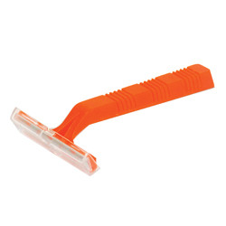 RAZORS SINGLE BLADE DISP ORANGE HANDLE (100/BX 10BX/CS) [500-R050S]