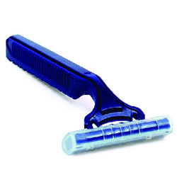 RAZORS TWIN BLADE DISP NAVY HANDLE (100/BX 10BX/CS) [500-R100]