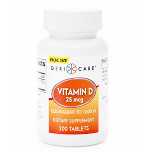 SUPPLEMENTS VITAMINS D3 1000IU TABLETS MADE USA (200/BTL 12/CS) [PH232]