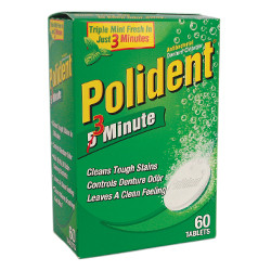 *DISC - USE 500-DT90* DENTURE CLEANSING TABS TRIPLE MINT FRESH POLIDENT (40/BX 12BX/CS) [500-POLI]