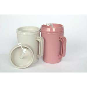 PITCHERS/MUGS INSULATED PLASTIC DISP 34OZ W/LID & STRAW MAUVE (40/CS) [500-PP3202]