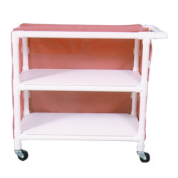 LINEN CARTS PVC 2 SHELF W/MESH COVER SPECIFY COLOR 20IN X 32IN (EA) [500-PVC-LC32-2]