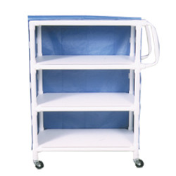 LINEN CARTS PVC 3 SHELF W/MESH COVER SPECIFY COLOR 20IN X 32IN (EA) [500-PVC-LC32-3]