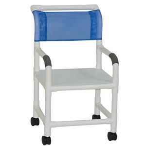 CHAIR SHOWER PVC 18IN 300LB CAP HIGH BACK FLATSTOCK SEAT (EA) [500-PVC-SC18HB-FS]